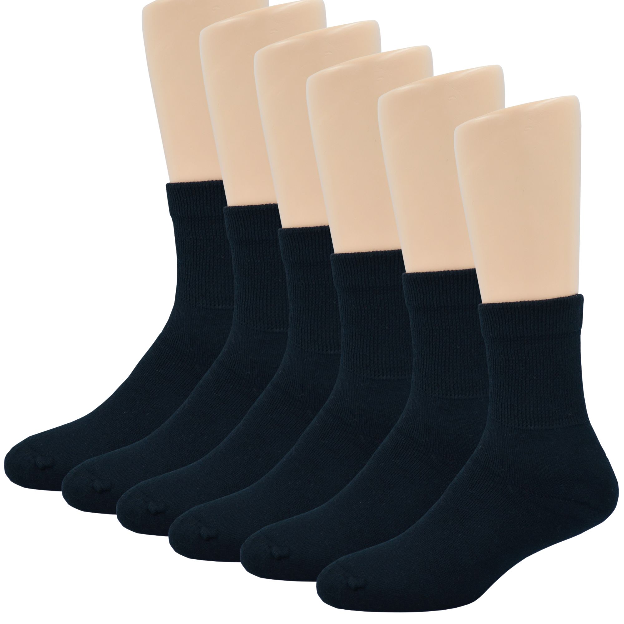 Specialized Socks Calcetines hombre/mujer aptos para diabéticos - Calidad Premium, suaves y extremadamente cómodos. Modelo ACOLCHONADO, Planta afelpada, Negro corto