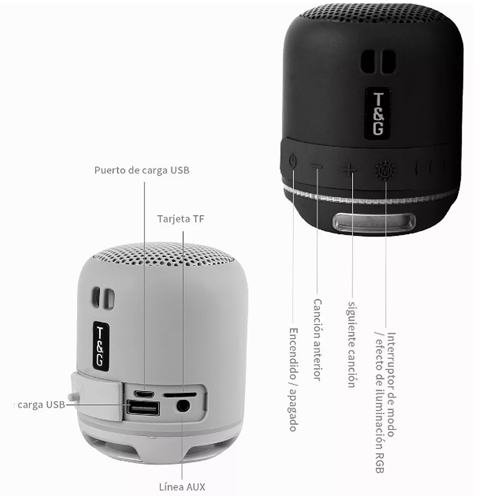 Bocina Portátil Con Bluetooth Mini Bocina Radio Y Luz Led