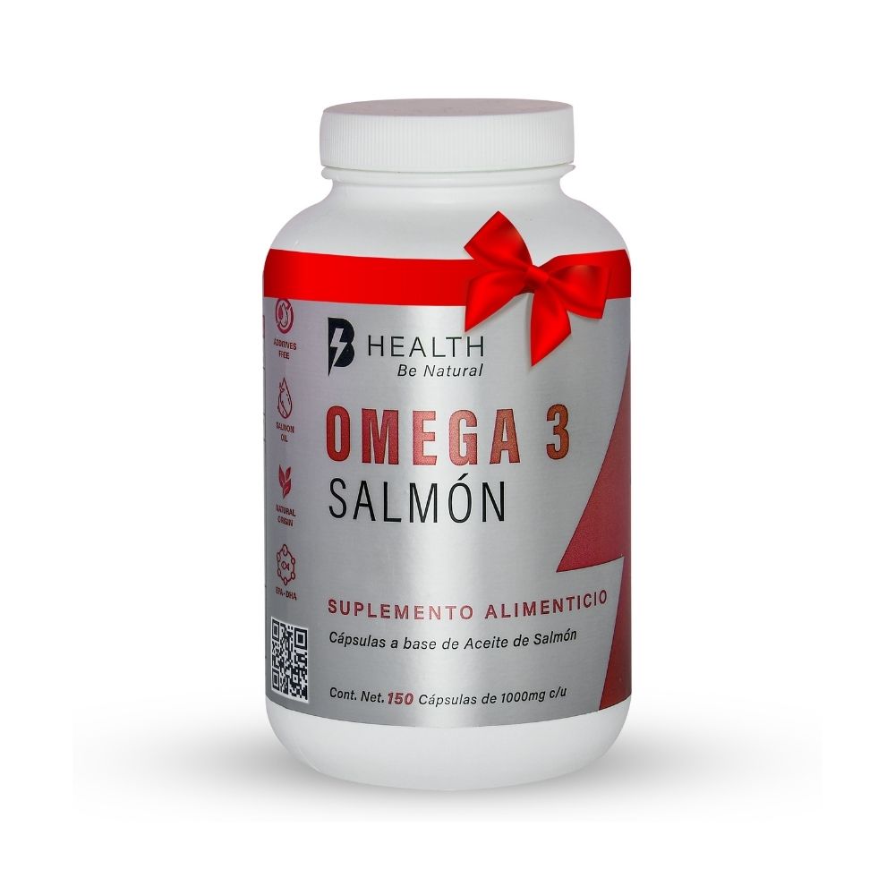 Omega 3 Aceite de Salmón con DHA y EPA, B Health Be Natural, 150 cápsulas, Ingredientes de Origen Natural, sin azúcares, NON-GMO
