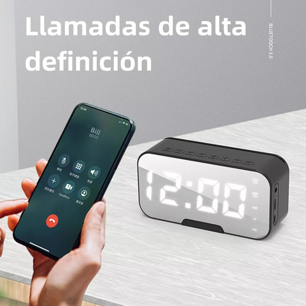 Reloj Despertador Digital Bocina Bluetooth Y Radio Fm.