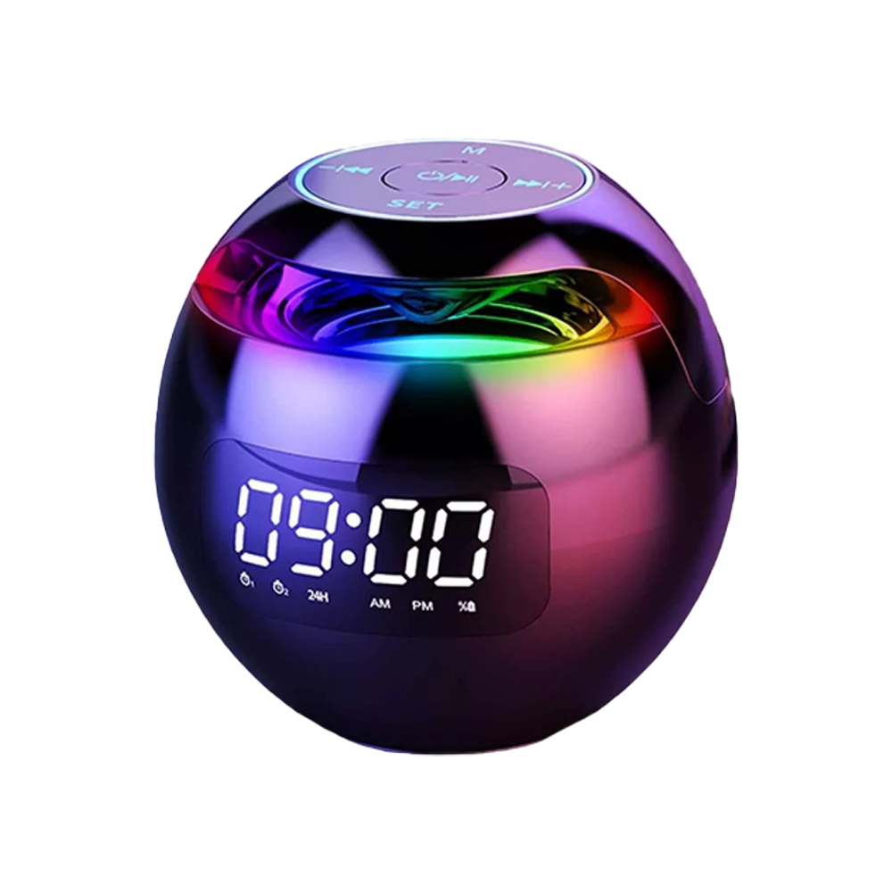 Altavoz Bluetooth Portátil Con Reloj Digital