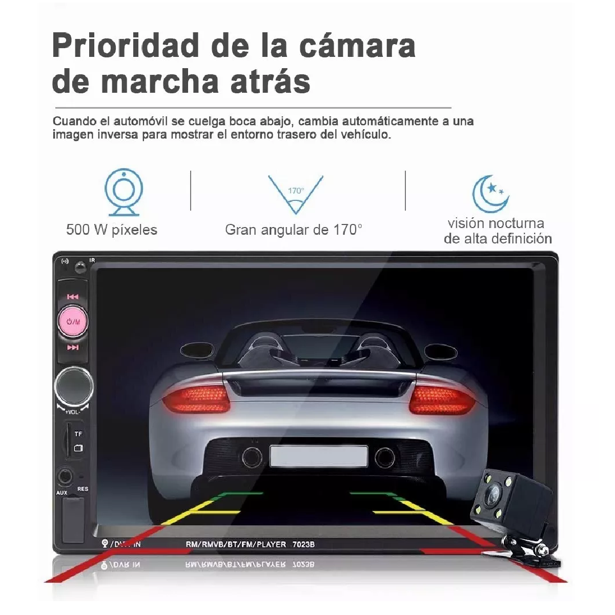 Autoestéreo 2 Din Con Pantalla Táctil 7 Inch Y 8 Led Camara
