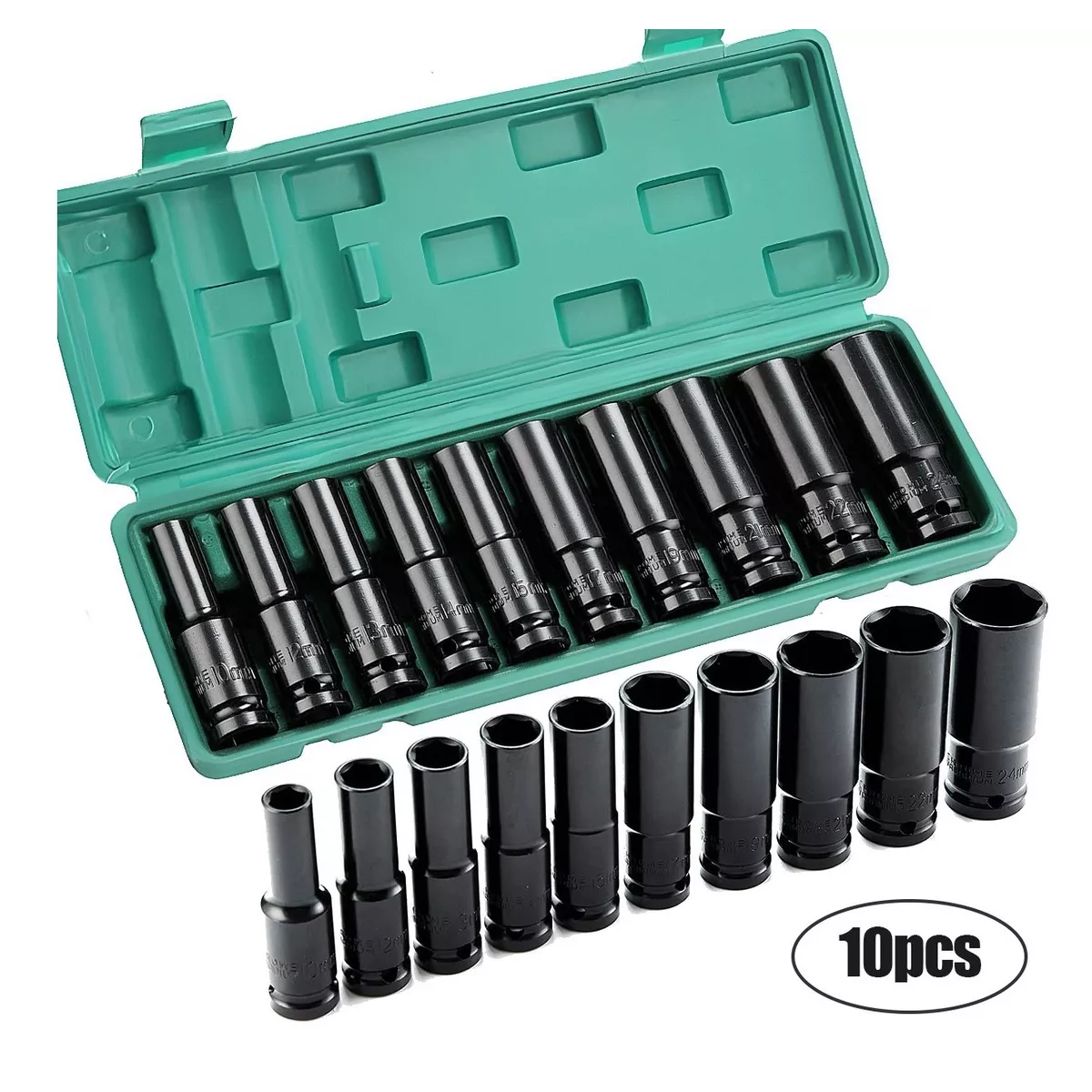 Juego De Herramientas Llave De Impacto Mecanico Dados 10pzs