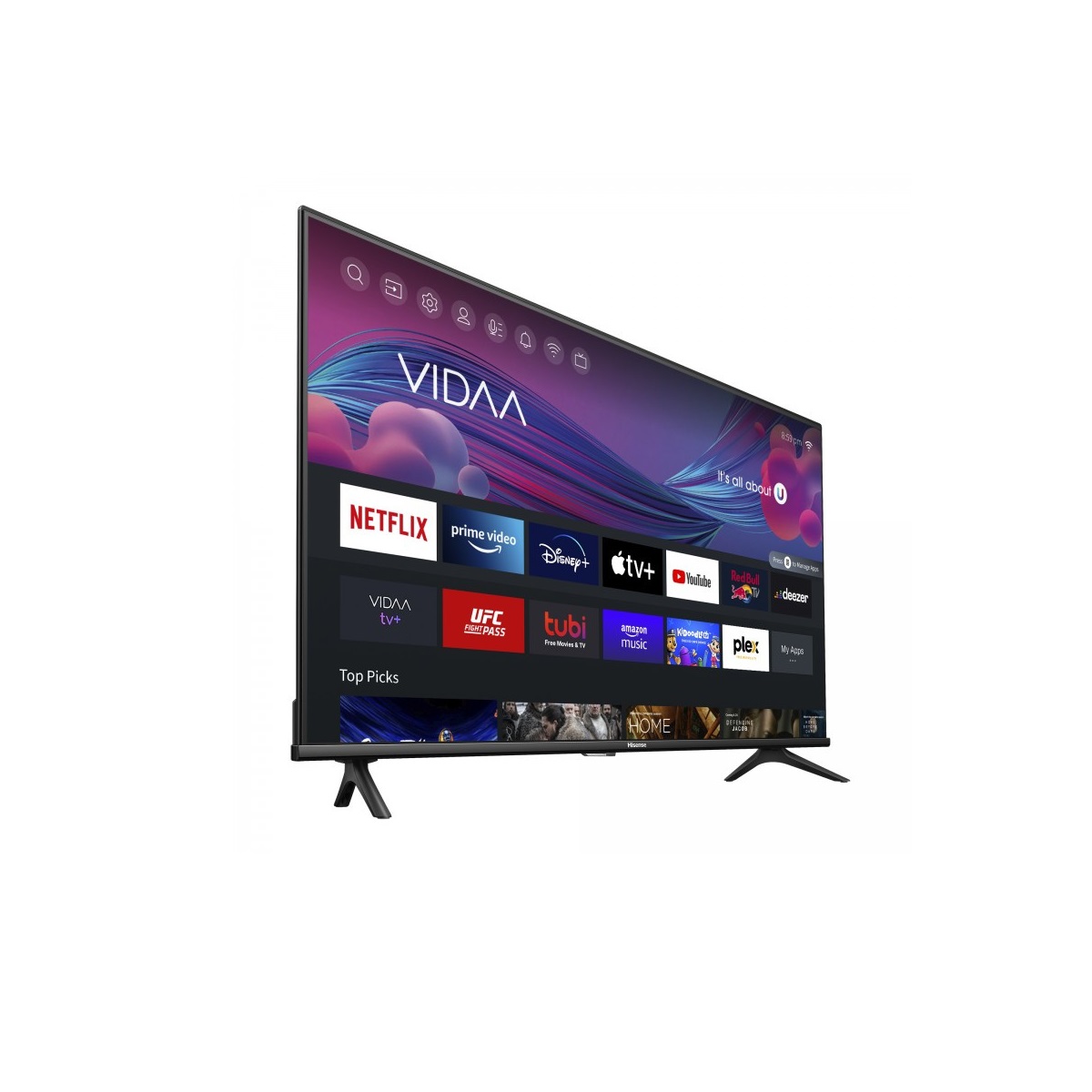Pantalla Smart TV Hisense 32 Pulgadas HD Sistema Vidaa TV, Modelo 32A4KV 60Hz Color Negro