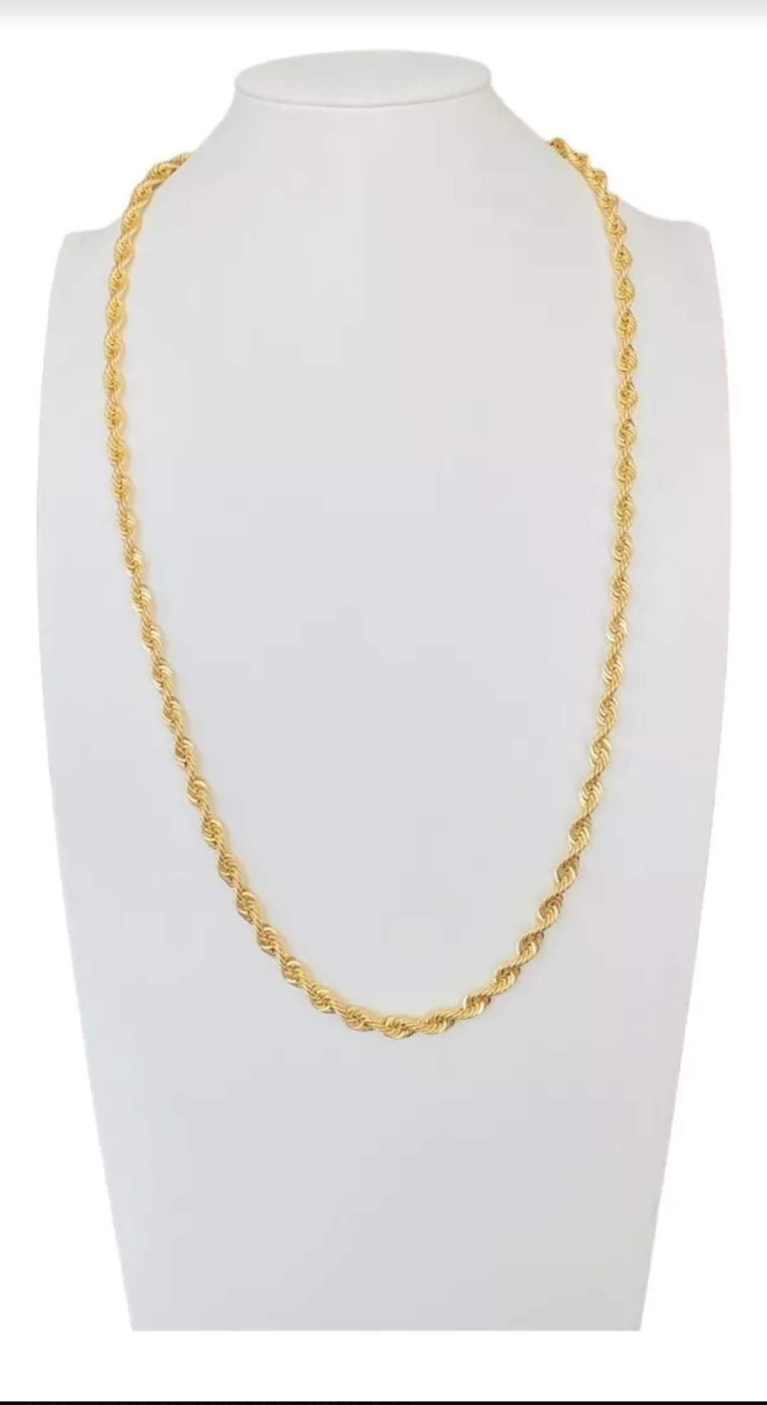 Cadena Torzal En Oro 14k 65 Cm Por 6 Mm + Obsequio