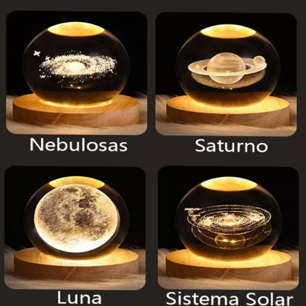 Lámparas De Escritorio Noche Led 3d Galaxia Bola De Cristal.