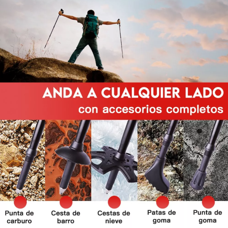 Bastones De Senderismo Trekking Plegables