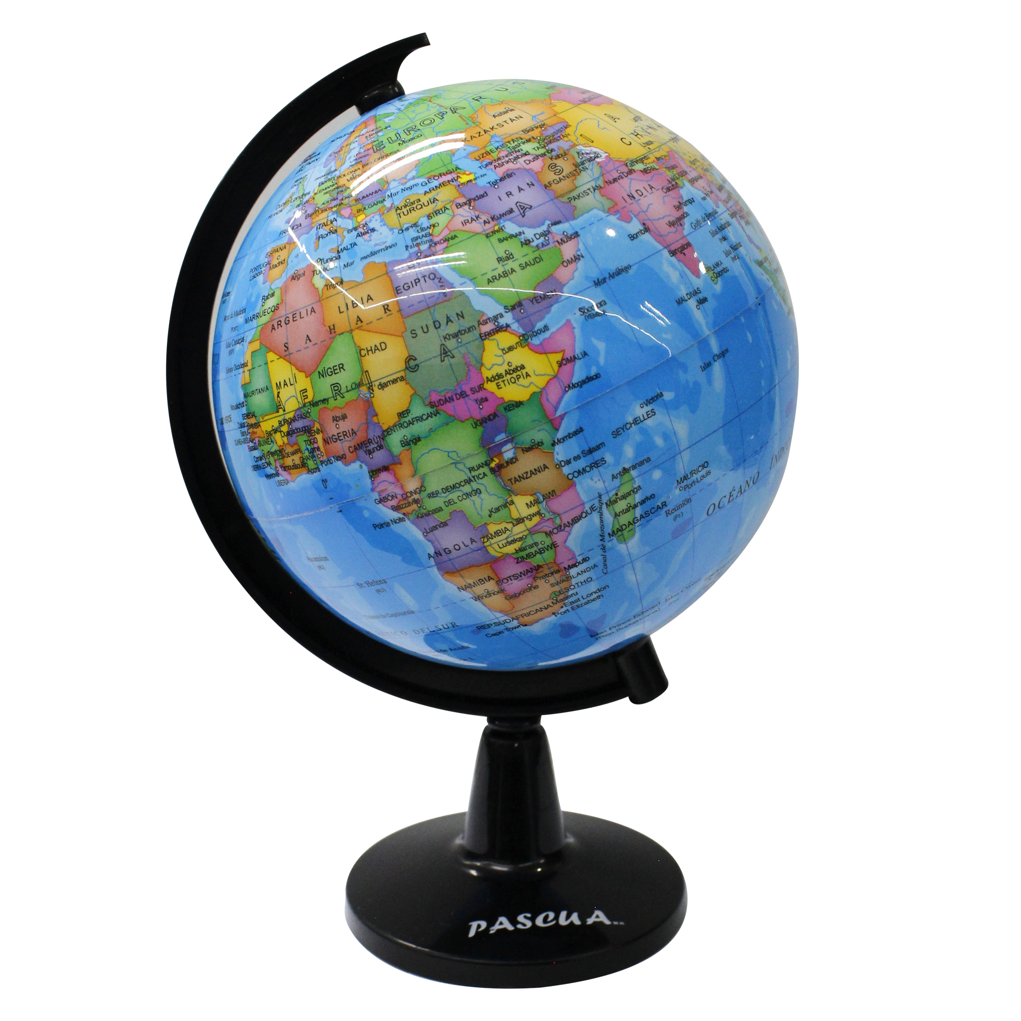 Globo Terráqueo Mapa en español para Educativo Globo Girable Decoración de Escritorio, oficina, hogar y escuela, Mapa Político Geográfica/Moderna 10.6cm