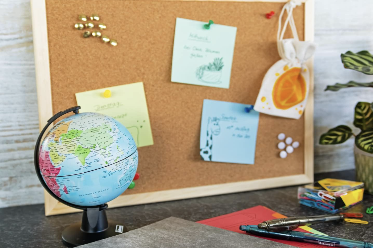 Globo Terráqueo Mapa en español para Educativo Globo Girable Decoración de Escritorio, oficina, hogar y escuela, Mapa Político Geográfica/Moderna 10.6cm