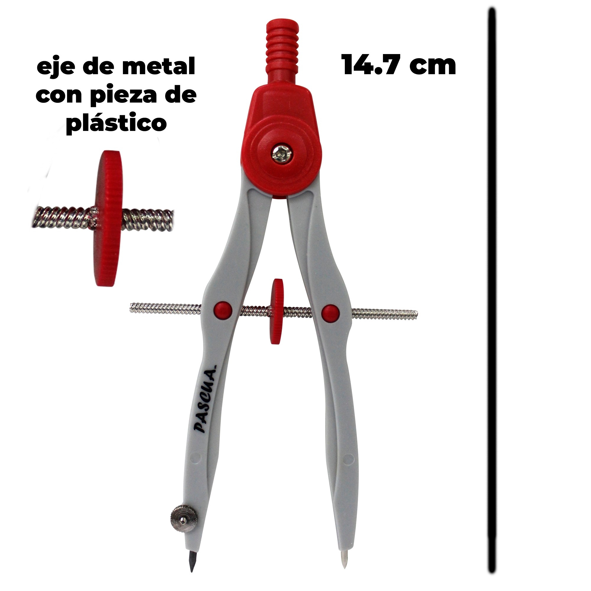 Compás de plástico herramienta de precisión para geometría, matemáticas, dibujo, escuela, casa, oficina y manualidad DIY