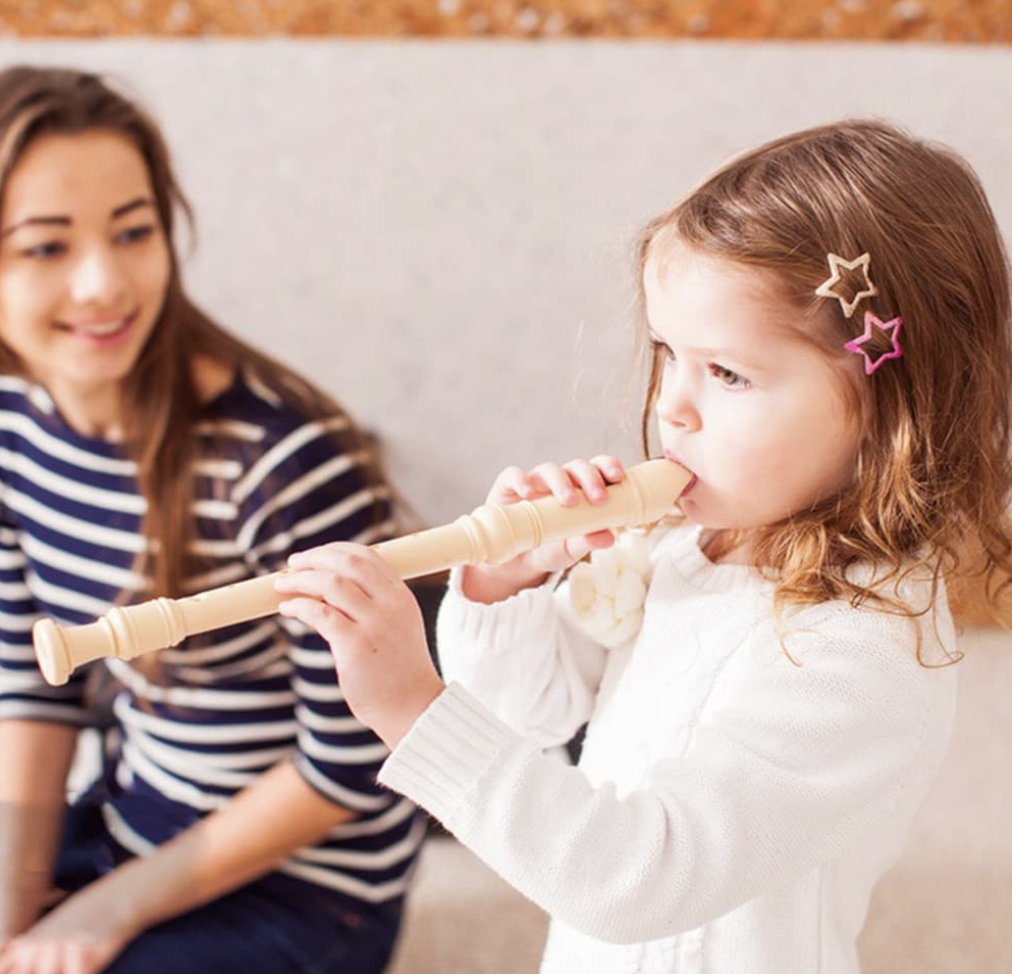 Flauta Dulce Soprano Flauta de Plástico Escolar para Principiantes para Niños de 8 Agujeros con Palo de Limpieza de Flauta y Manual de Instrucciones