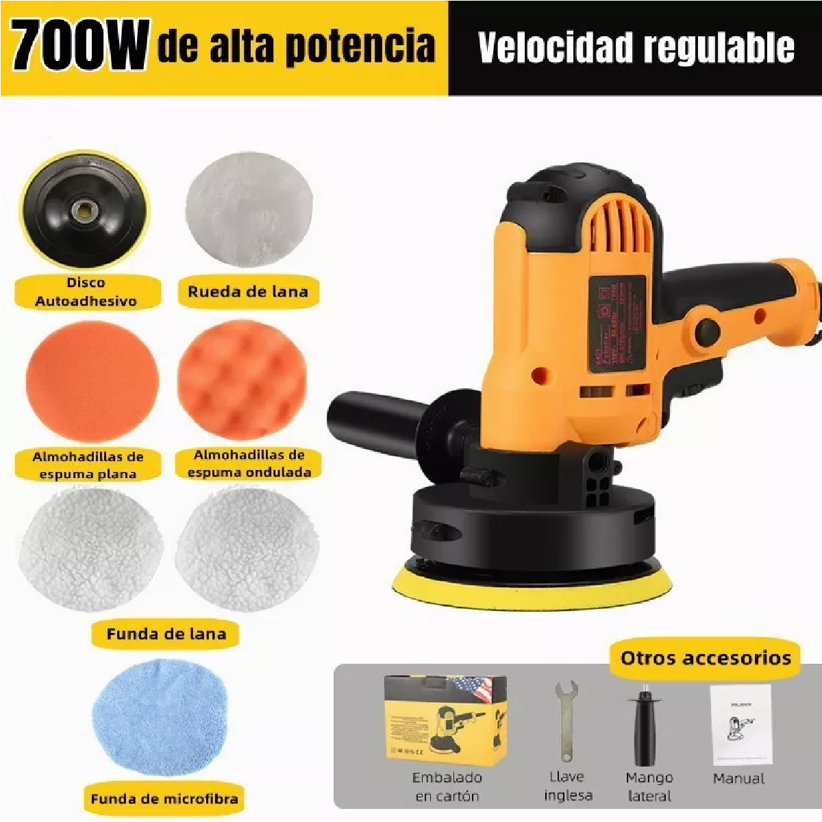 Pulidora Lijadora Para Autos Encerado Velocidad Ajustable