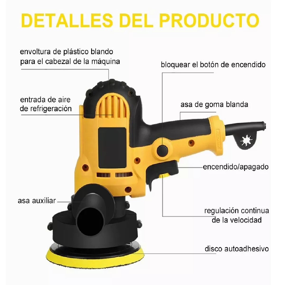 Pulidora Lijadora Para Autos Encerado Velocidad Ajustable