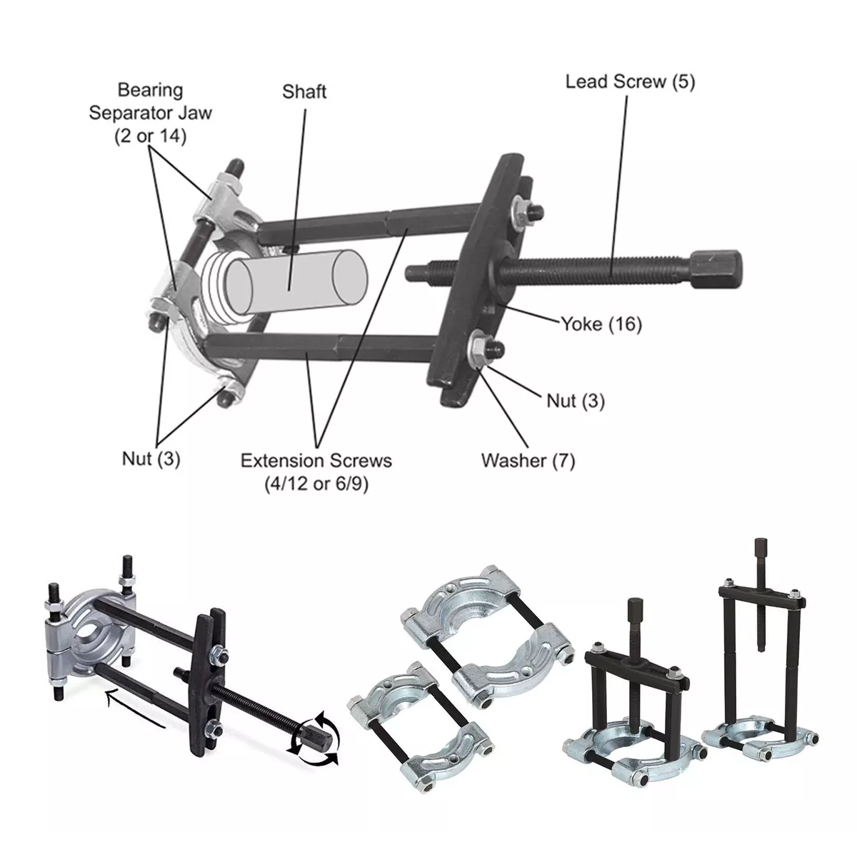 Juego De Extractores De Rodamientos, Separador De Rodamiento