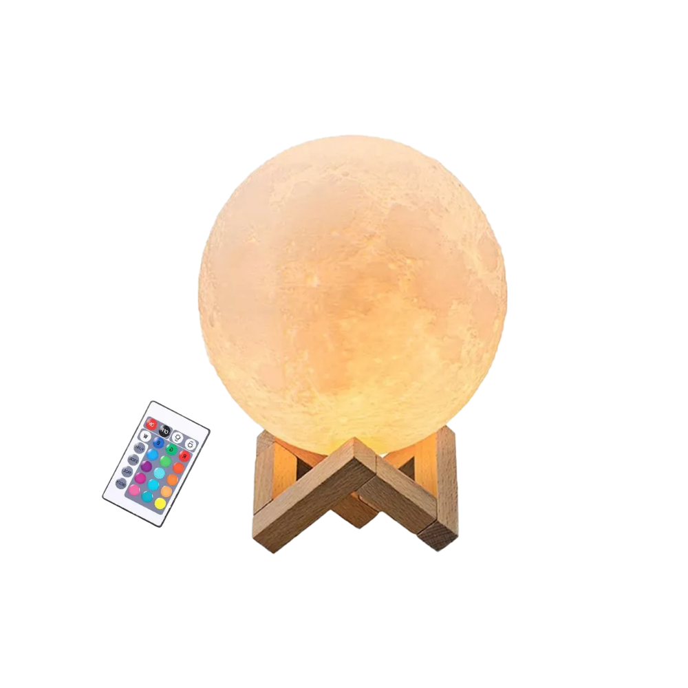 Lampara Luna 3d Touch Recargable Multi Color Control remoto.