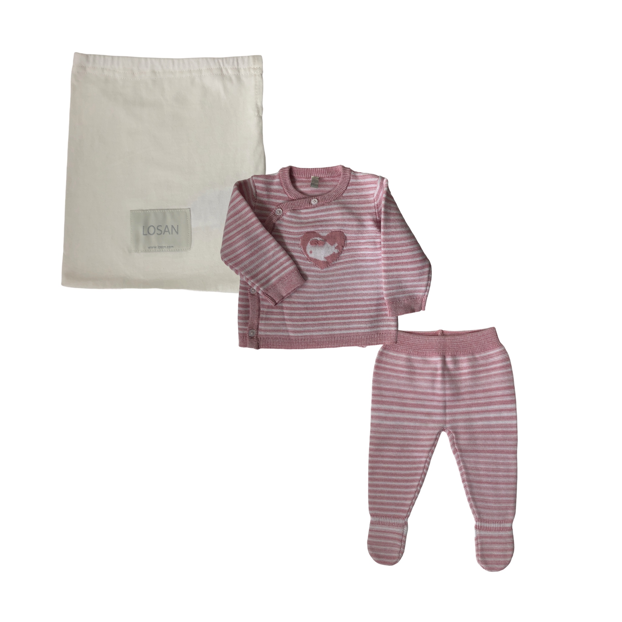 Conjunto de suéter y pantalón color rosa para bebé niña Losan