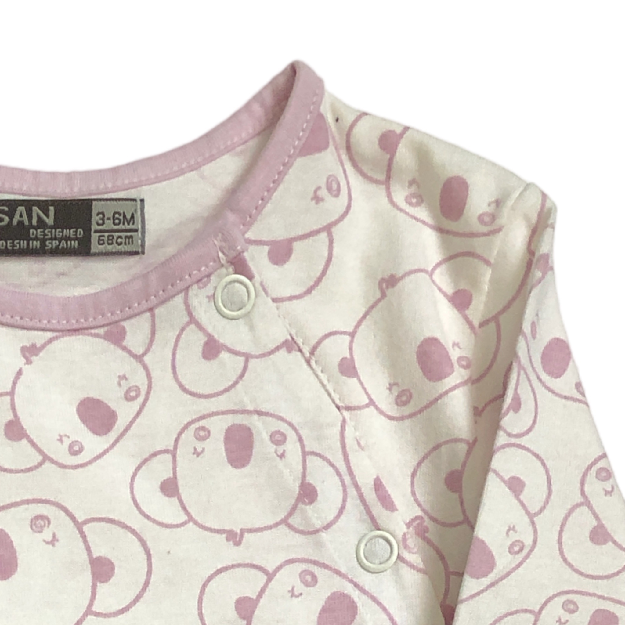 Pijama mameluco osos rosas para bebé niña Losan.