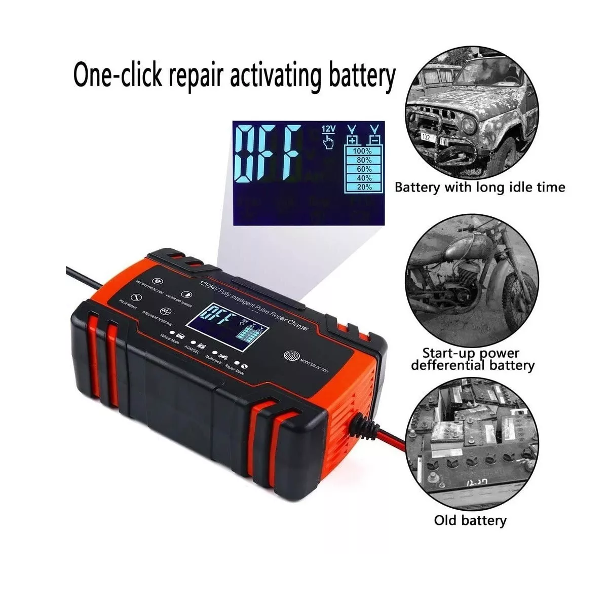 Cargador Inteligente Batería 12v 24v Mantenedor