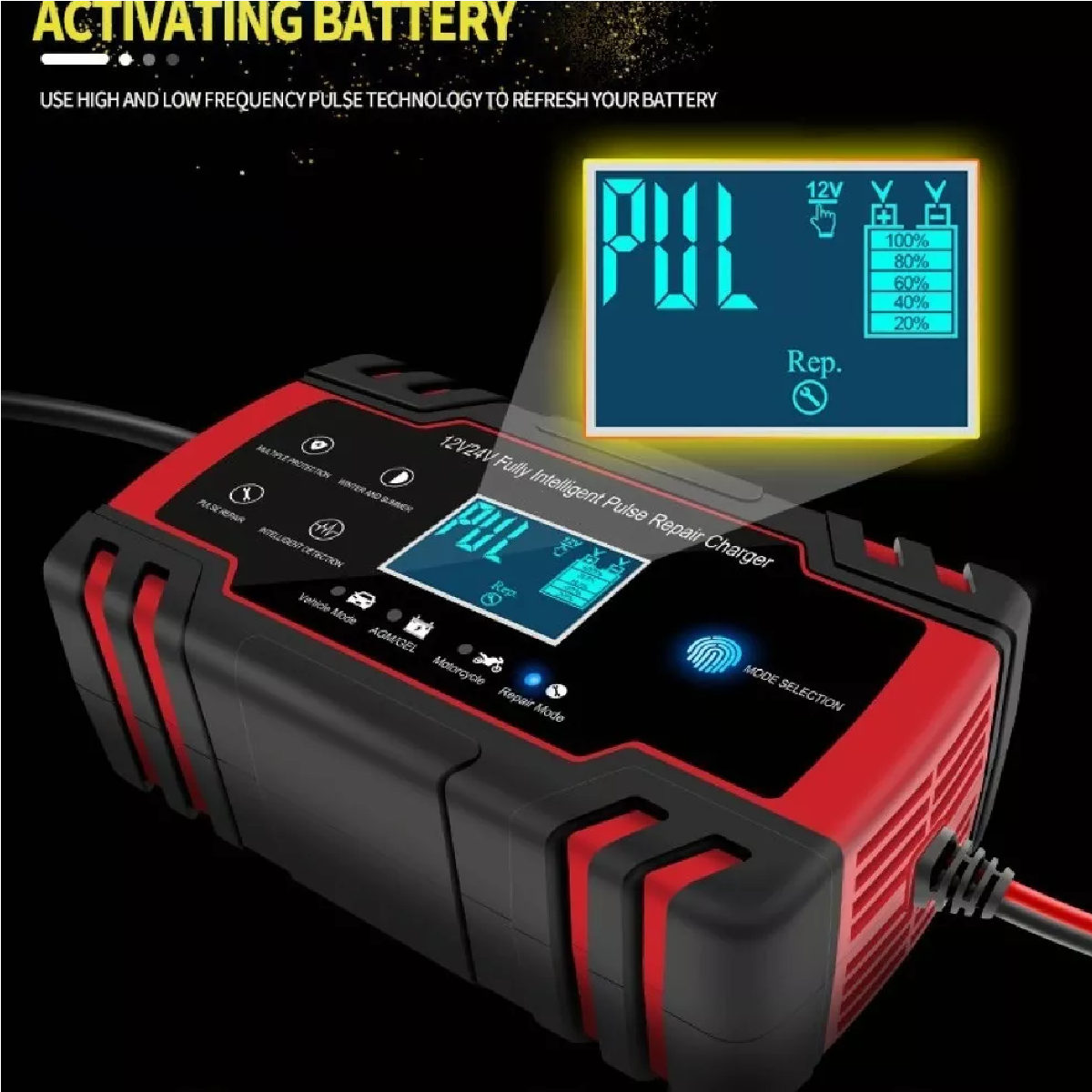  Cargador De Batería De Coche Reparación De Batería 12v24v