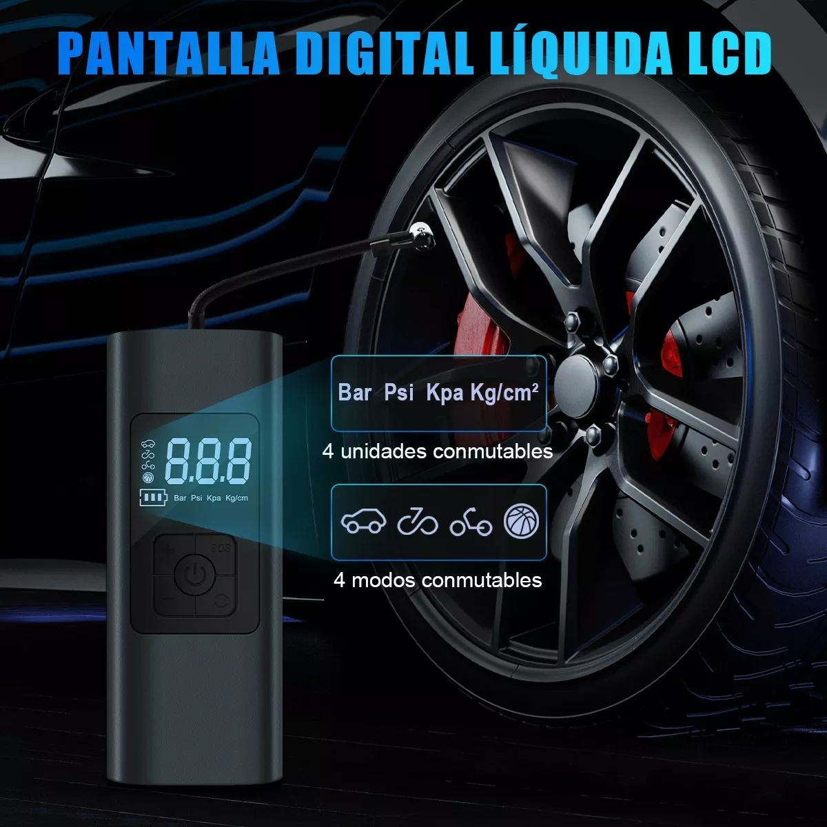 Bomba De Aire Inalámbrica Para Inflar Llantas