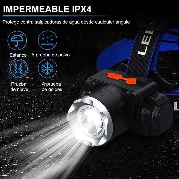 Lampara de Cabeza Led Usb recargable