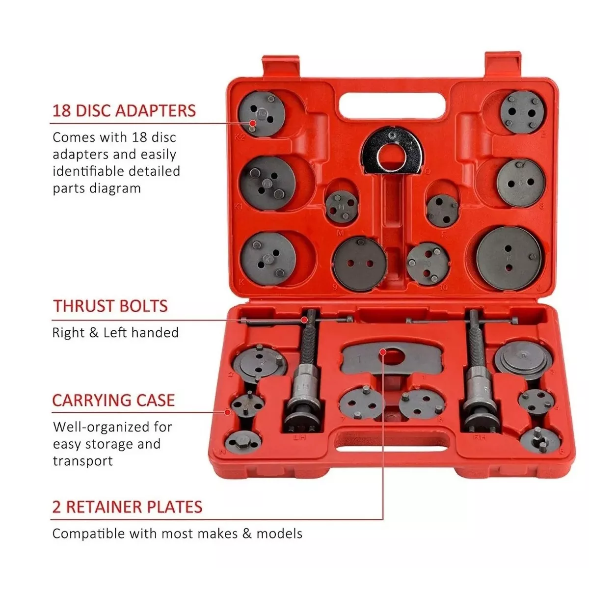 Kit 22pcs Pistón Opresor Frenos Cambiar Balatas Auto Universal
