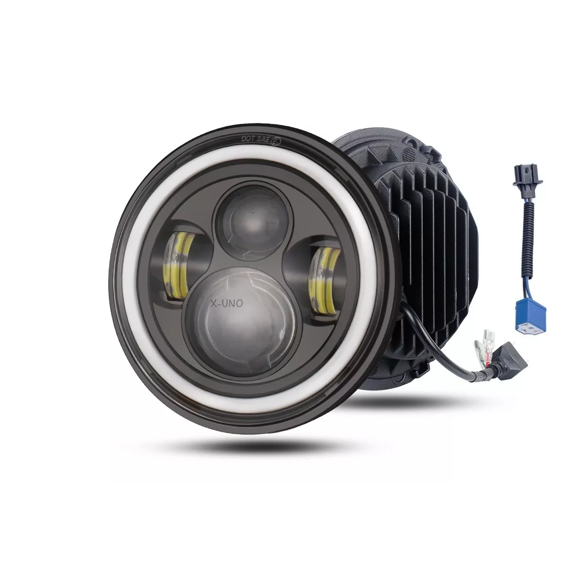 Faro Led 7'' Redondo Jeep/moto | Alto/ Bajo | Ojos De Ángel