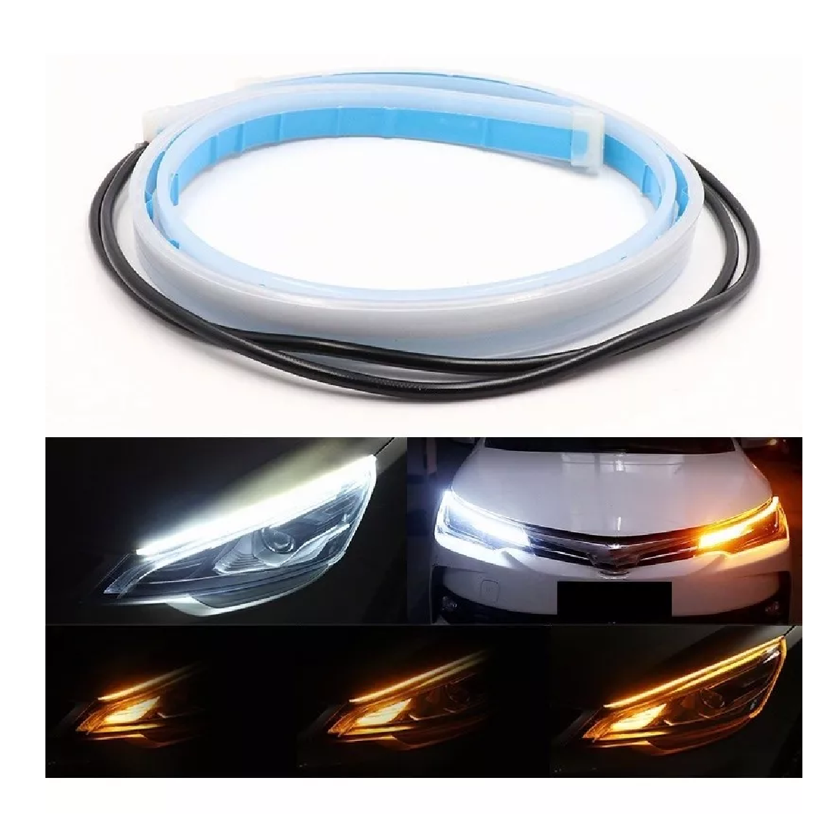 Tira De Luces Led Flexible Para Faros Diurnos De Auto 60 Cm