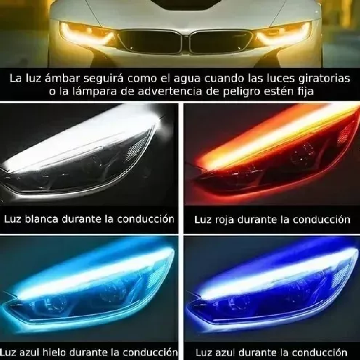 Tira De Luces Led Flexible Para Faros Diurnos De Auto 60 Cm