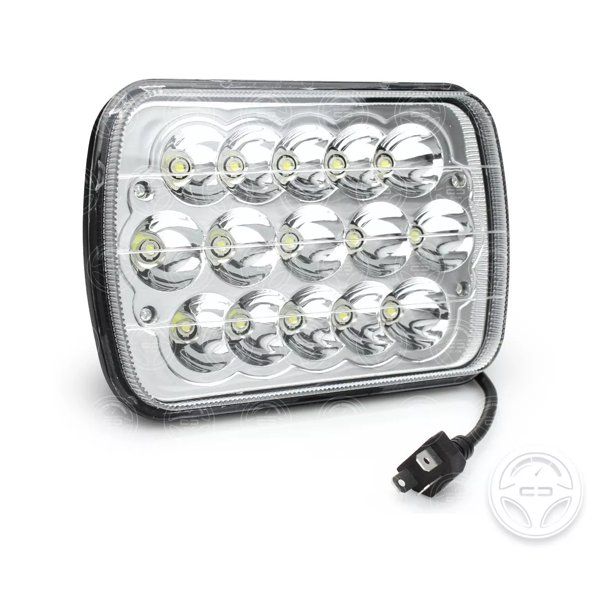 Set 2 Faros Unidad Cuadrada Rectangular 15 Leds 5x7 Alta/baja F5