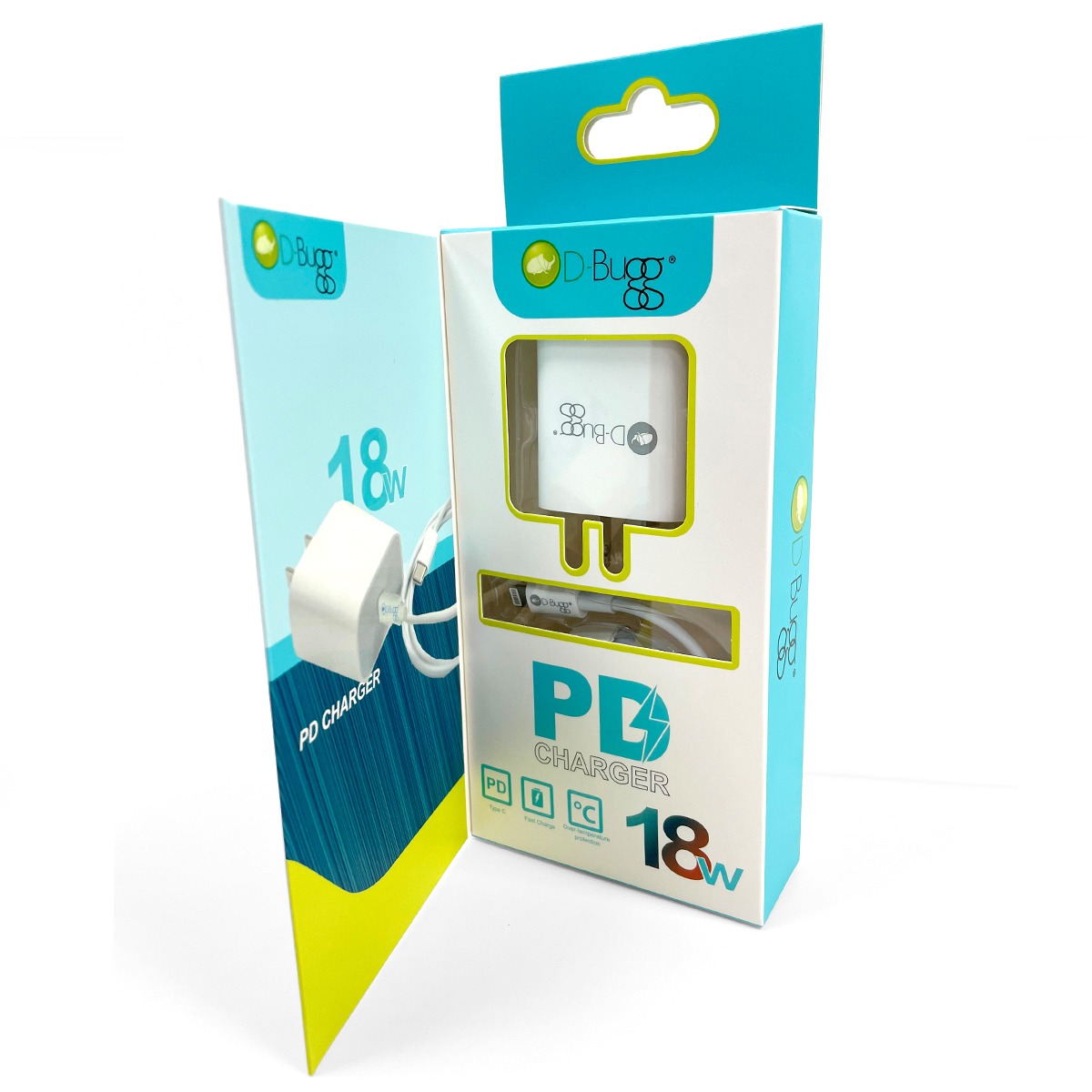Cargador de pared 18w con cable tipo C a lightning