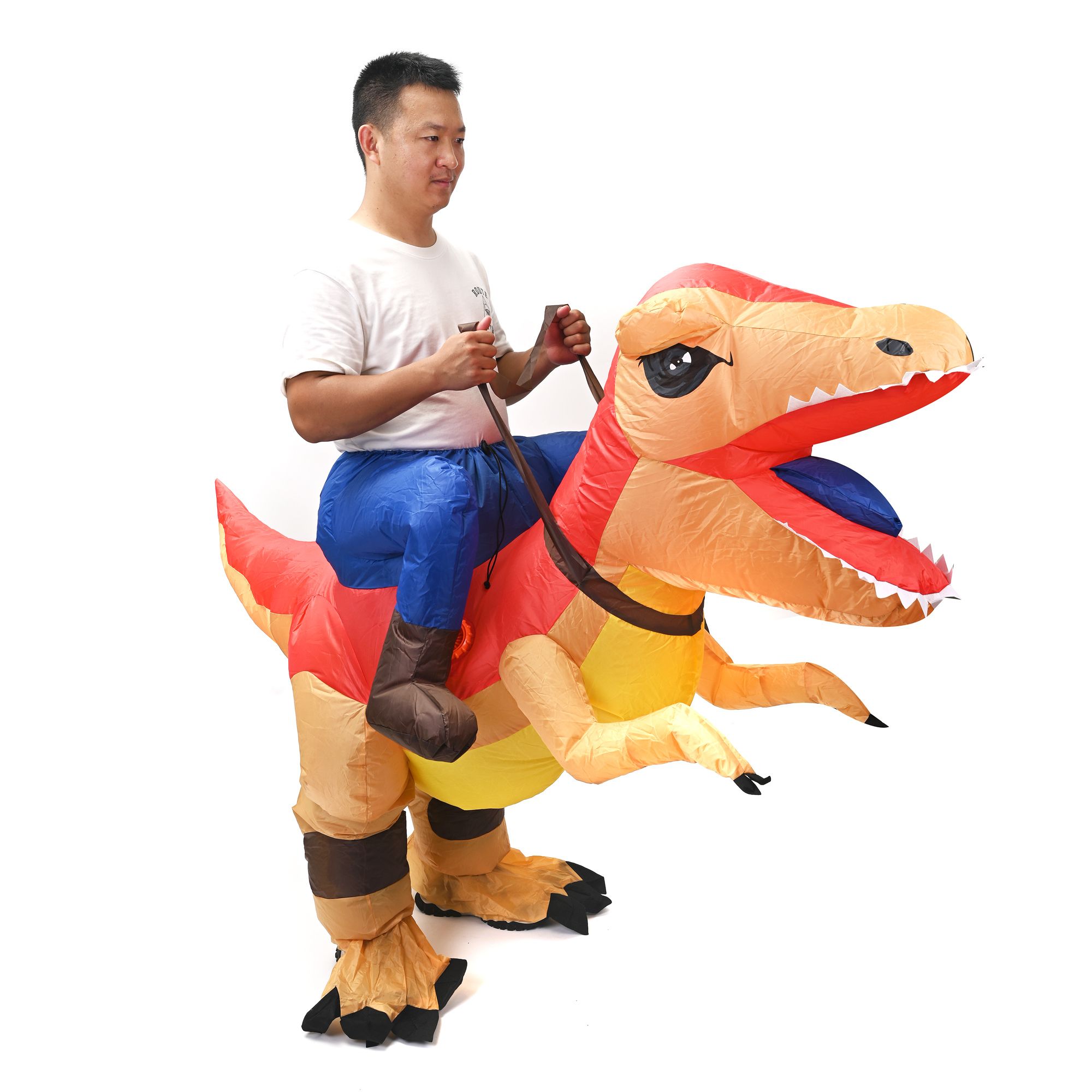 Disfraz Inflable Divertido De Dinosaurio T-Rex Creativo Fiesta de Halloween