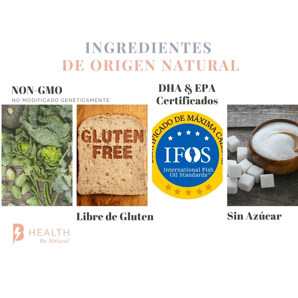 Omega Pro 3 6 y 9, Aceite de salmón, Aceite de linaza y Aceite de oliva Extra virgen, B Health Be Natural, 180 cápsulas