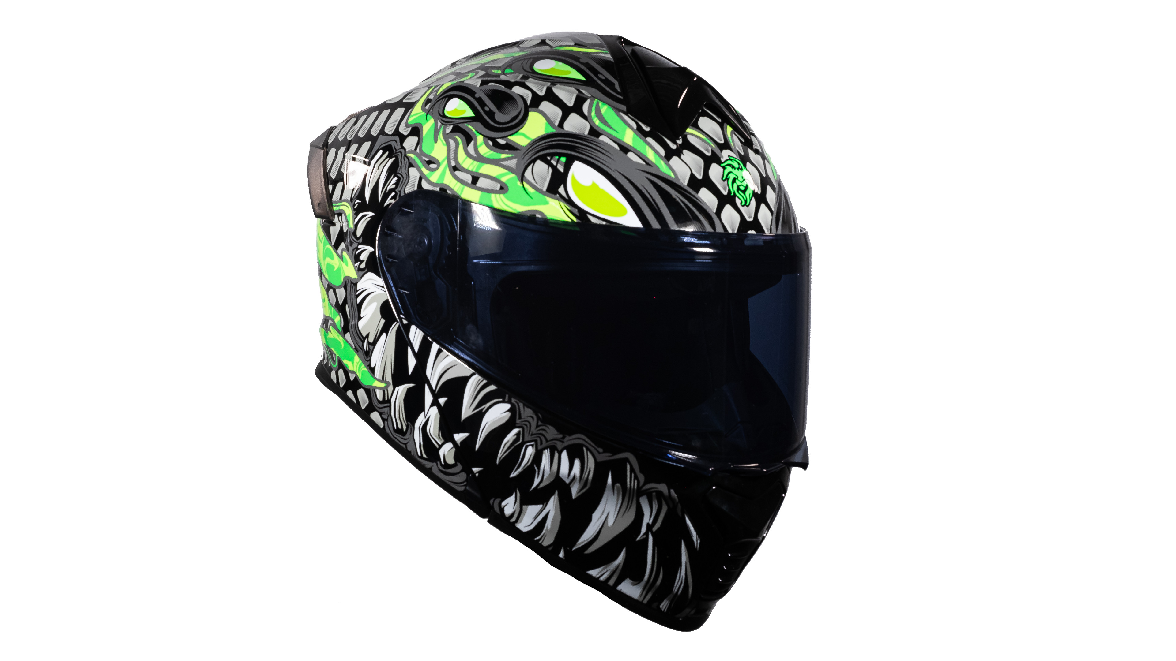Casco KOV Toxic Thunder ABATIBLE Escamas Gris Brilla EN LA OBSCURIDAD Certificado Dot