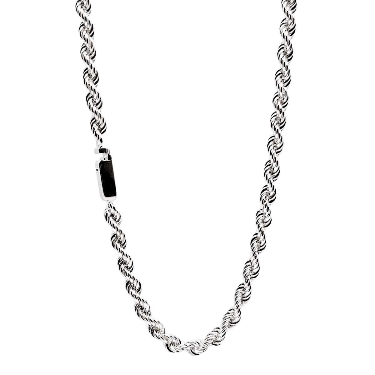 Cadena torzal de plata .925 de 60 cm de largo y 4 mm de grosor