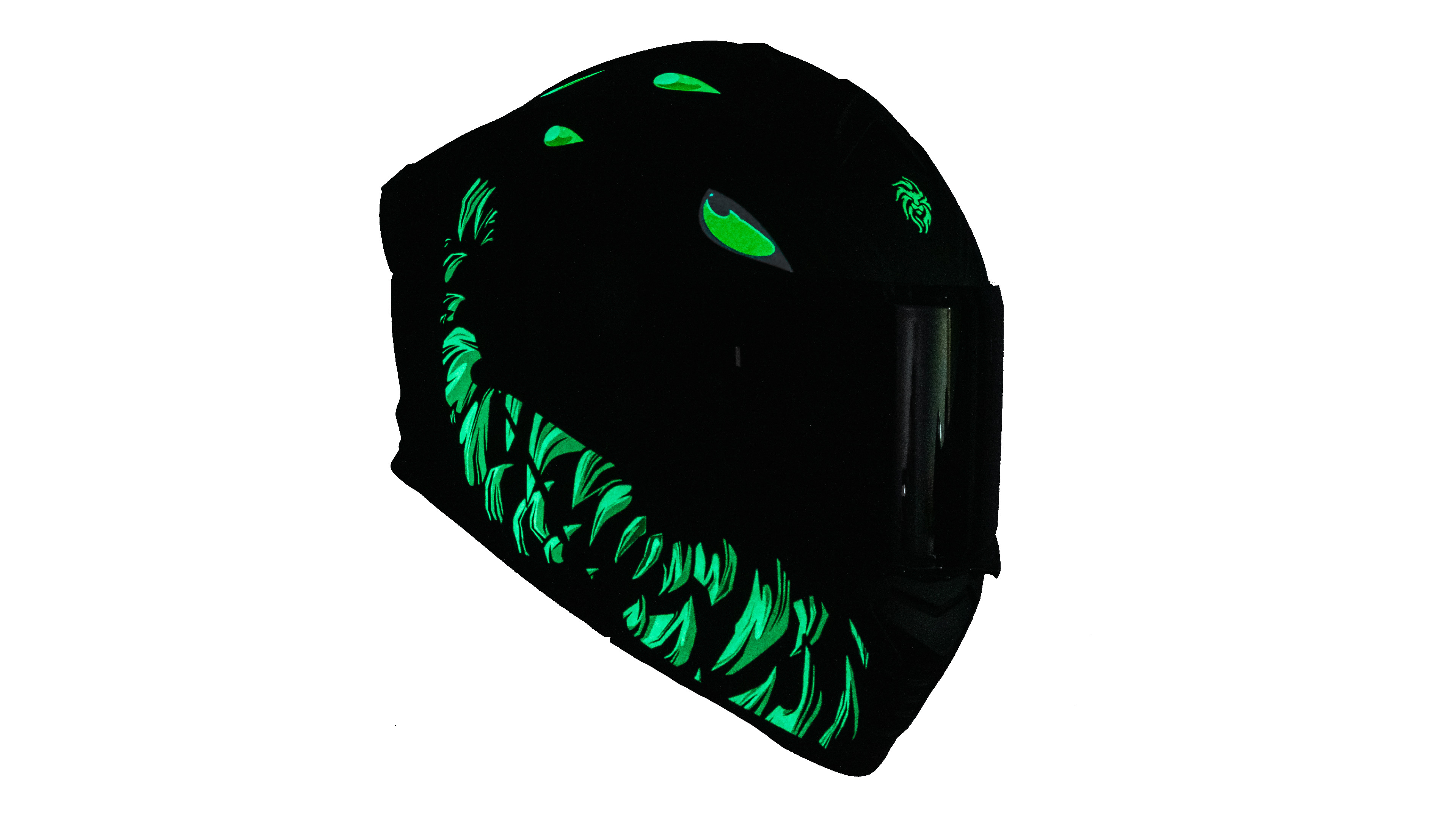 Casco KOV  Toxic Thunder ABATIBLE Escamas Negro Brilla EN LA OBSCURIDAD Certificado Dot