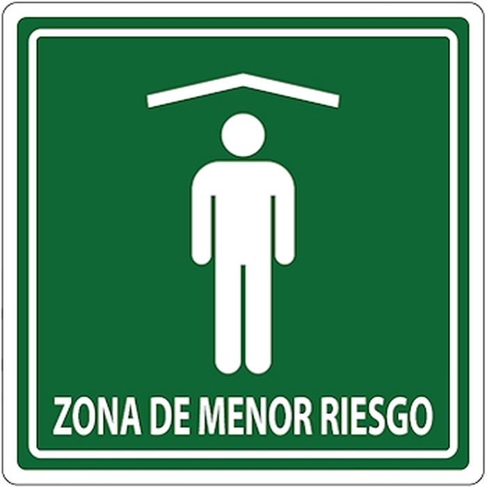 Letreros Fotoluminicentes MXPAX-016 40x30 cm De Emergencia Zona de menor riesgo Fotoluminicente Primeros Auxilios