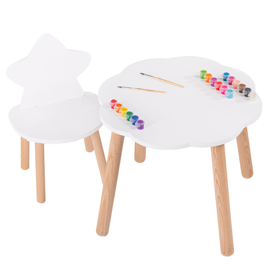 Mesa nube con silla estrella de madera tamaño infantil Duduk
