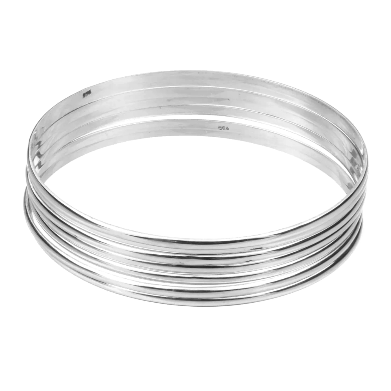 Pulsera semanario liso elaborado totalmente de plata ley .925