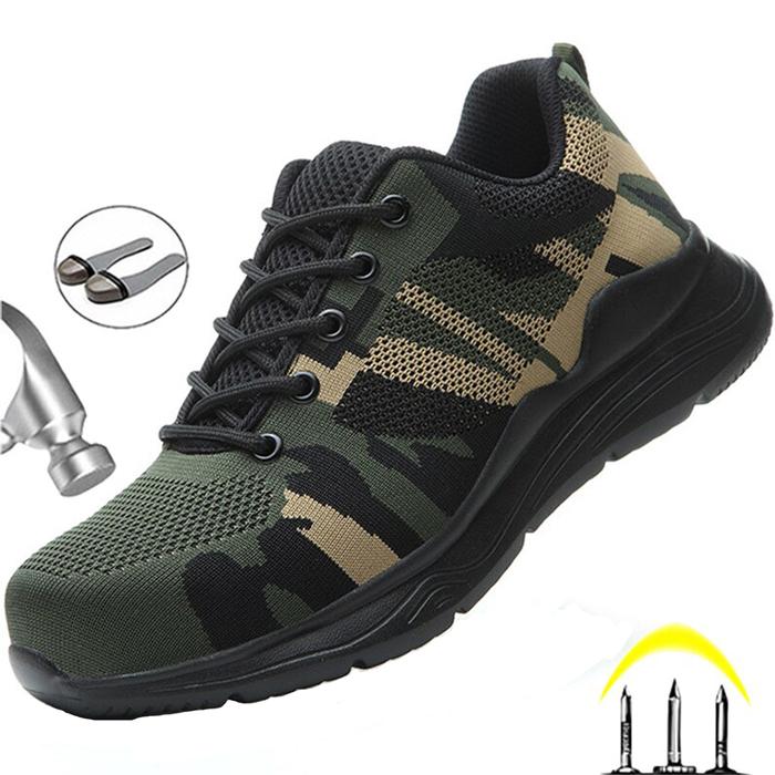 Tenis Seguridad de Construcción MXKAC-004 Talla 24,5 MX VerdeNegro Plantilla Kevlar Suela EVA Punta de Acero Agujetas Ligero Transpirable, ProTuffGreen