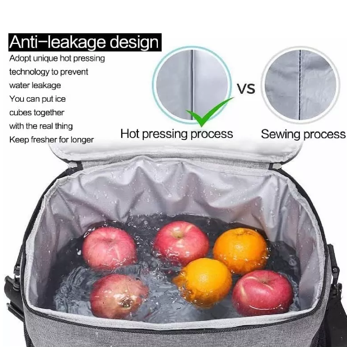 Mochila Hieleras Enfriador Bolsa Impermeable Portátil 30L Gris