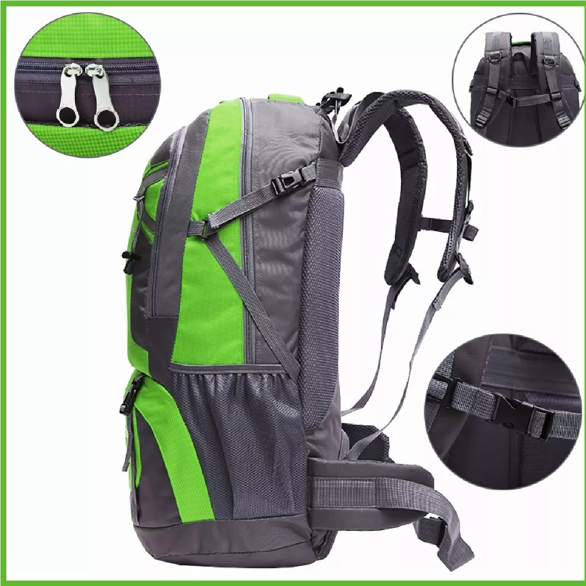 Mochila deportiva de 60L para hombre, bolsa impermeable para