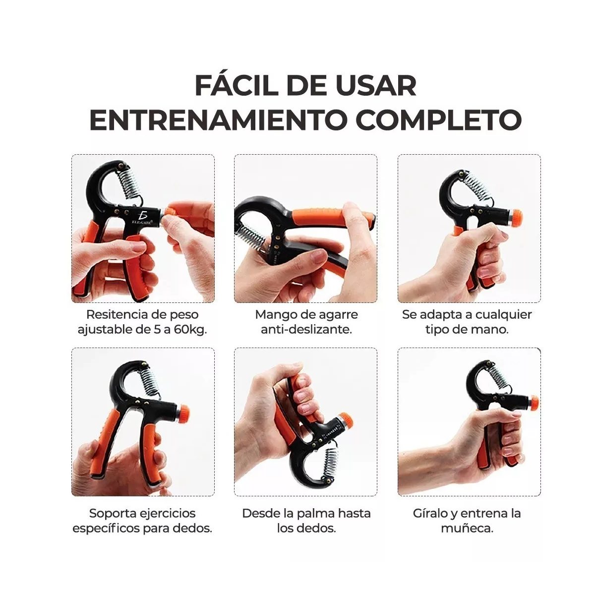 Set 2 Pinzas De Ejercicio Fortalecedor De Mano Ajustable Grips