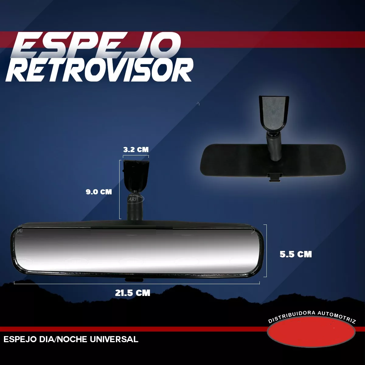 Espejo Retrovisor Interior Dia Y Noche 8 Pulgadas