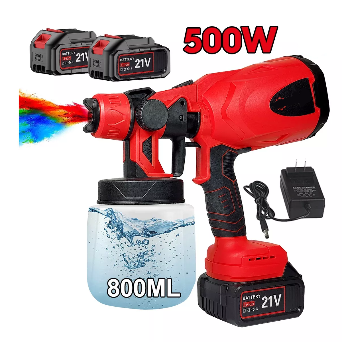 Pistola Para Pintar Pulverizador Pintura Inalámbrico 800ml