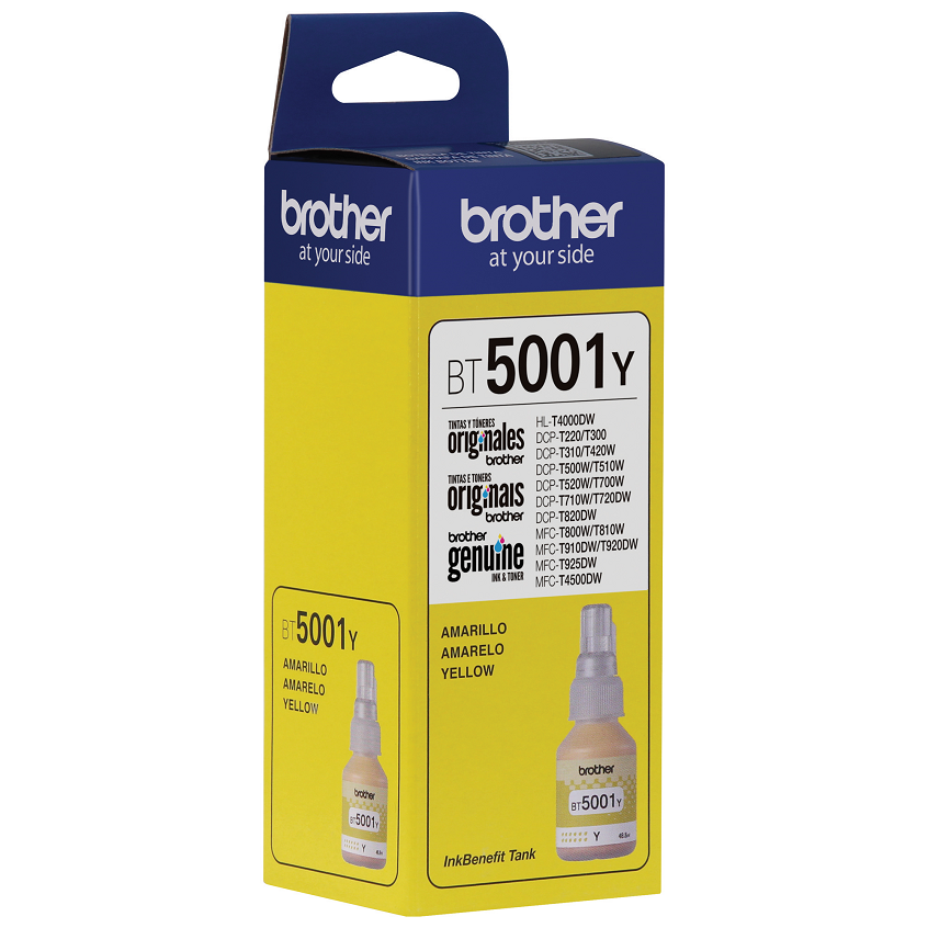 Botella De Tinta Brother Bt5001y Amarillo 5,000 Paginas