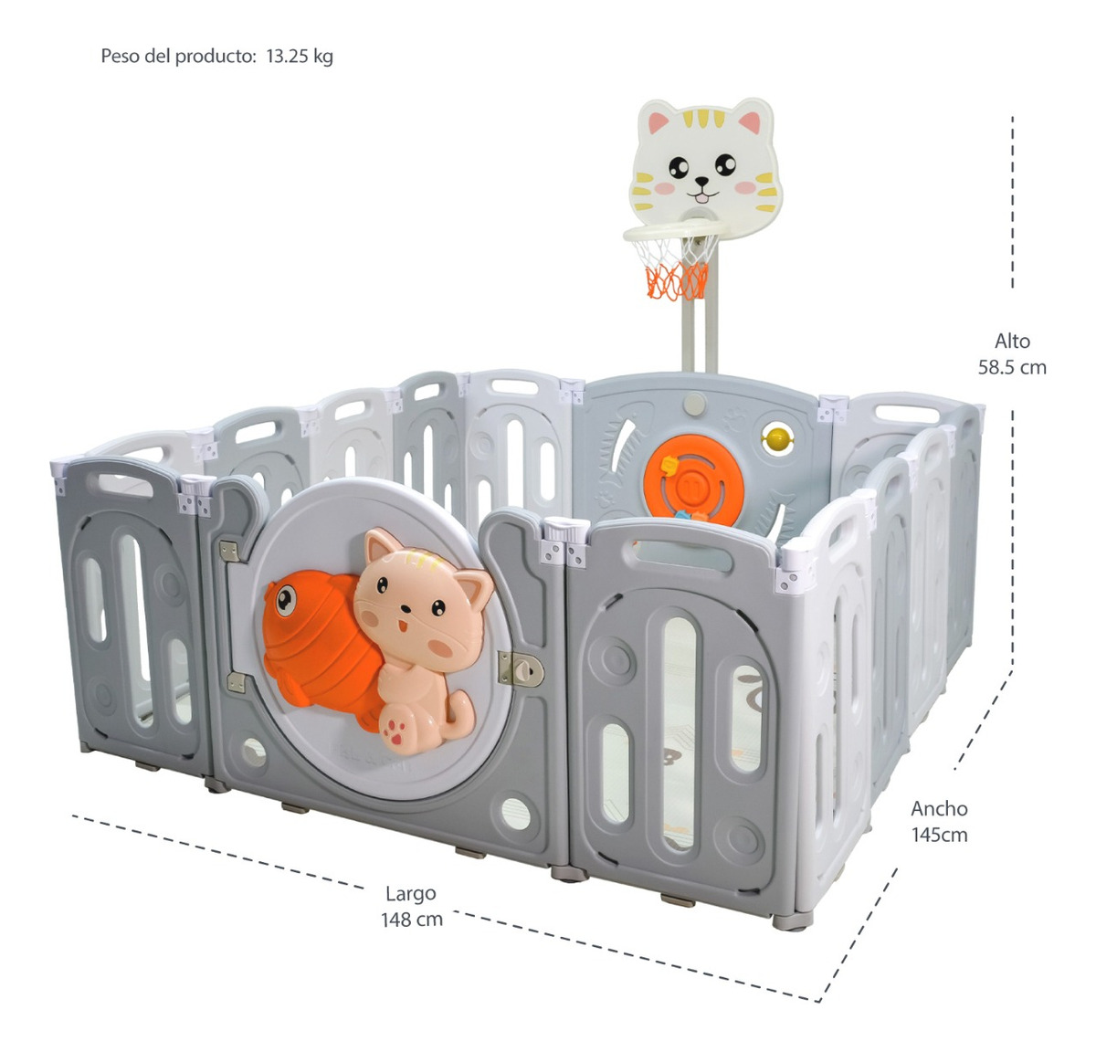 Corral Seguridad Bebe Plegable Area Infantil Gimnasio Juegos