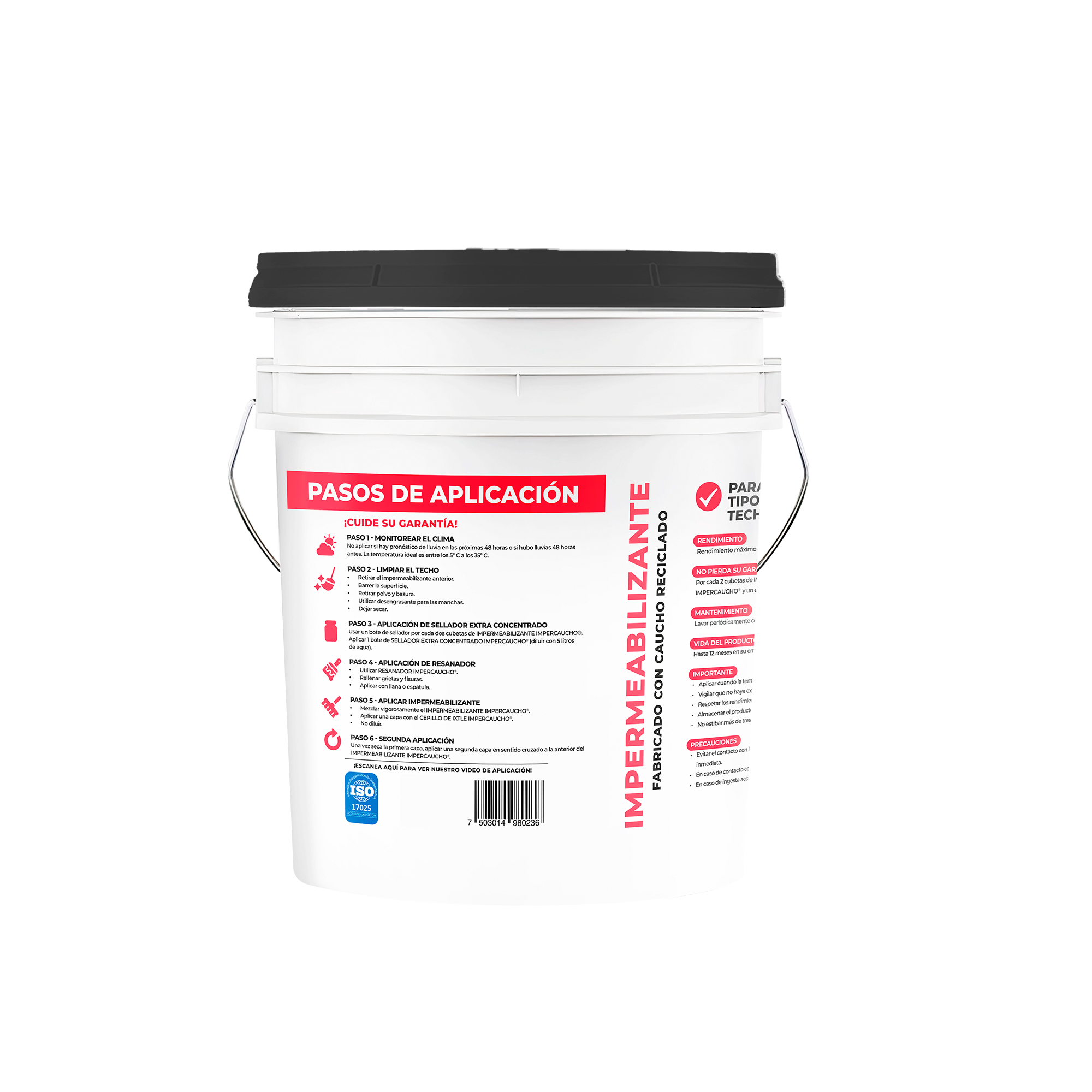 IMPERMEABILIZANTE IMPERCAUCHO 12 AÑOS CUBETA 19 LTS TERRACOTA					 					