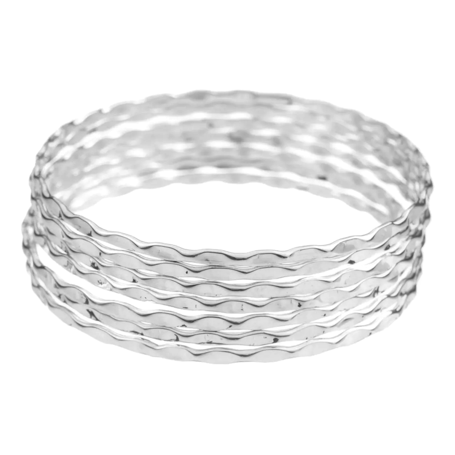 Pulsera diseño semanario ondulada elaborado finamente de plata ley .925