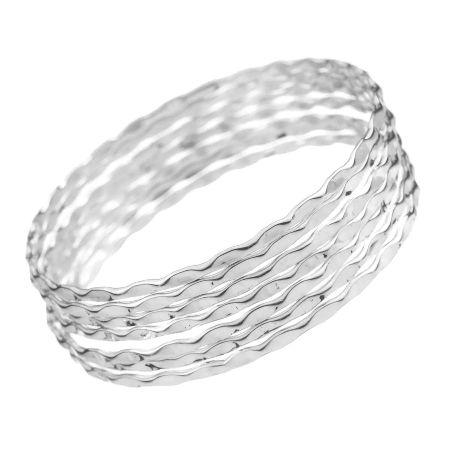 Pulsera diseño semanario ondulada elaborado finamente de plata ley .925